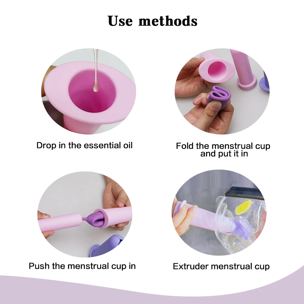 2023 New Design Menstrual Cup Applicator Silicone Applicator Insert