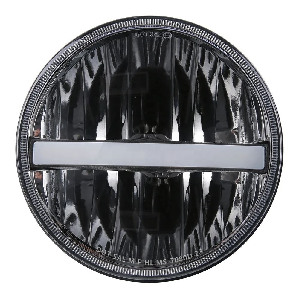 TIYPEOR 7Inch LED Headlight for Car Motorcycle Off Road for Jeep Wrangle with Ring Brand Chip Turn Signal DRL