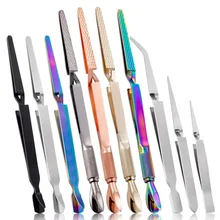 Multifunction Stainless Steel Nail Art Shaping Tweezers Cross Nail Clip Manicure Tools Curve Sculpture Clip Nail Art Equipment