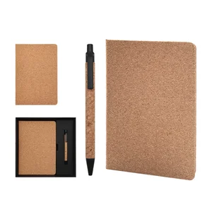Wholesale Custom Cork Eco Hardcover Diary Journal Notebook A5 Planner Business Gift Set