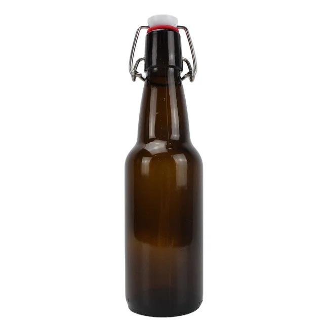 Wholesale 330ml Amber Glass Beer Bottles Factory Swing Top Empty Liquor Bottles with Decal Surface for Beverages