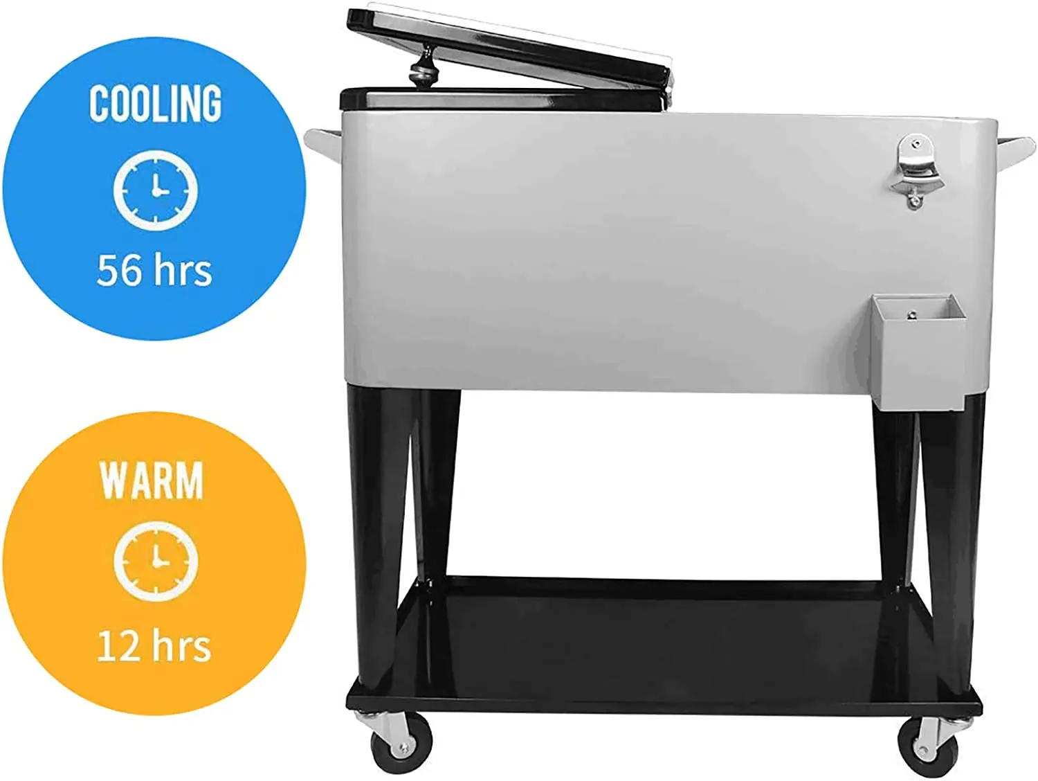 Ice Chest Cart Trolley Rolling Cart Cooler With Wheels Outdoor Beverage