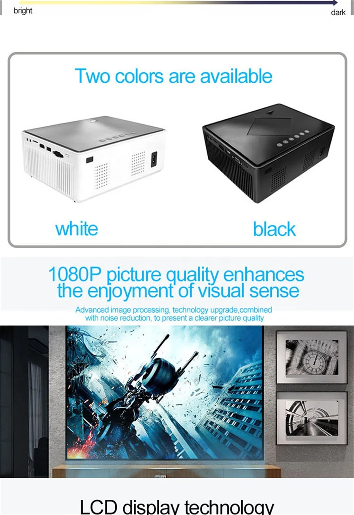 Mini Portable Projector Video Projector Screen Mirroring Hd Led Video