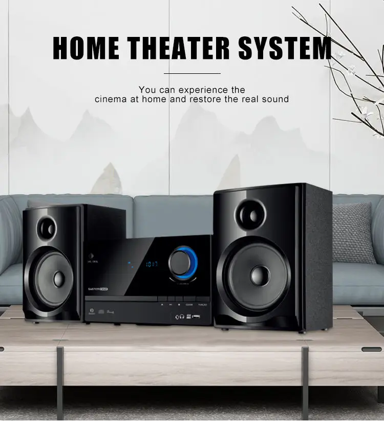 Classical Black Home Theater cd Player HI-FI System FM Radio Remote Control BT CD Player