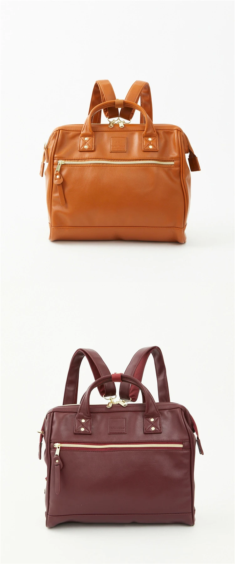 Japanese Leather 3WAY Boston Cross Sling Shoulder Bag Handbags Unisex Mochilas travel school college Backpack Minimalist Bolsos