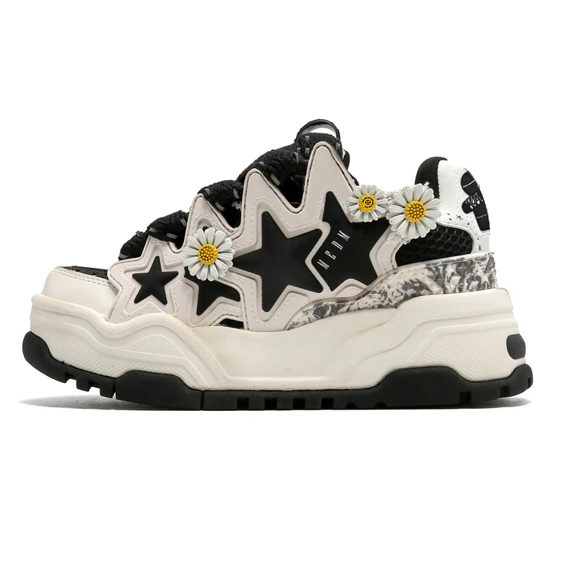 Free Shipping Factory Custom Brand Logo Men Sneakers Autumn Winter Block Daisy Star Bread Shoes Thick Soles Women Flat Sneakers