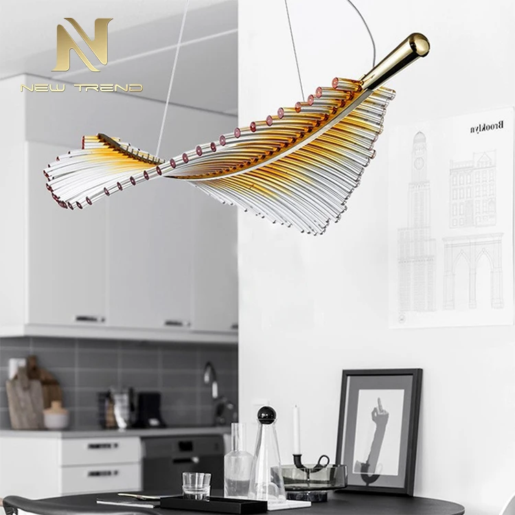 CPL-15 Professional Quality Glass Leaf Indoor Decoration Chandelier Led Pendant Light   