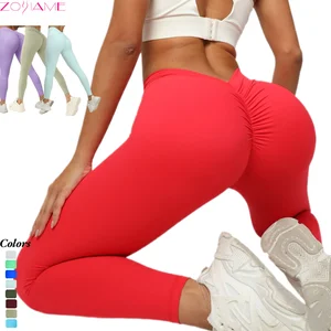 Trendy Sculpting V-Waisted Peach Butt Lifting No Panty Lines Non-See-Through High Elastic Slim-Fit Fitness Yoga Pants for Women