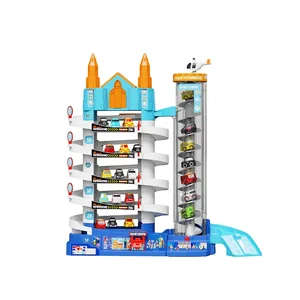 6 Floors Kids Family Game DIY Assembly Racing Track Car Building Slot Parking Lot Toys