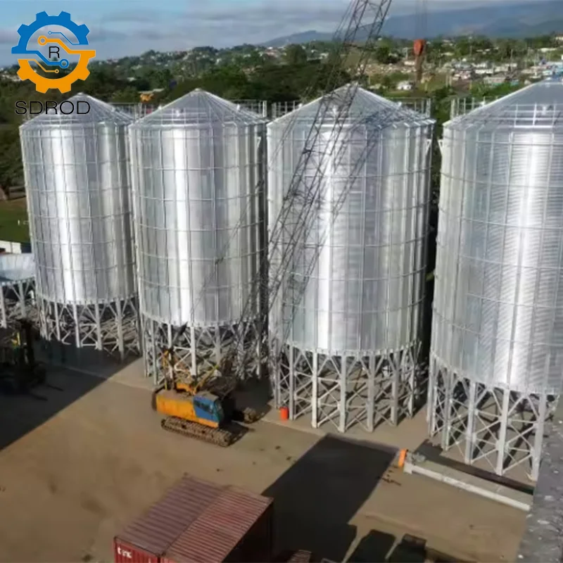 SDROD Customized Automatic Galvanized Steel Silo Poultry Equipment System for Farm Livestock Grain Maize Storage Warehouse