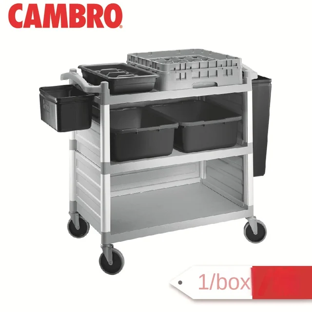 For CAMBRO Electric Service Car Three-Layer Configuration with 2 Plastic Three-Sided Baffle Sets 1 Garbage Can 1 Tableware Box
