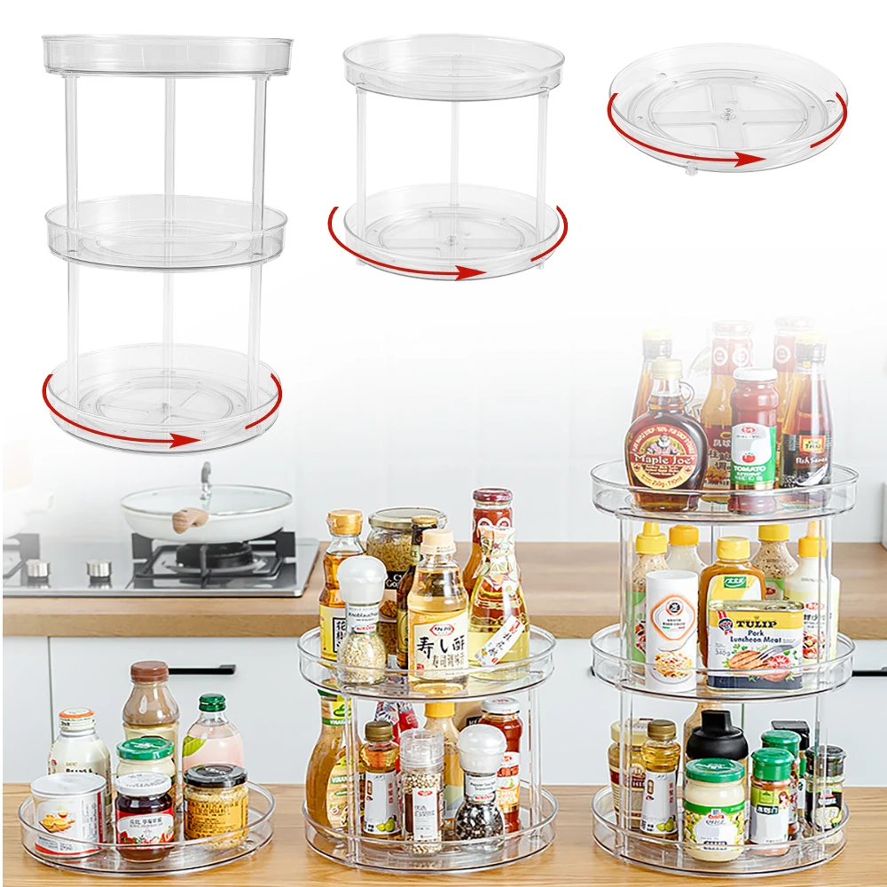 Spice Rack Organizer Spices Condiments Seasoning Holder Jar Cans Plate Tray Shelves Fridge Kitchen Accessories Storage Organizer