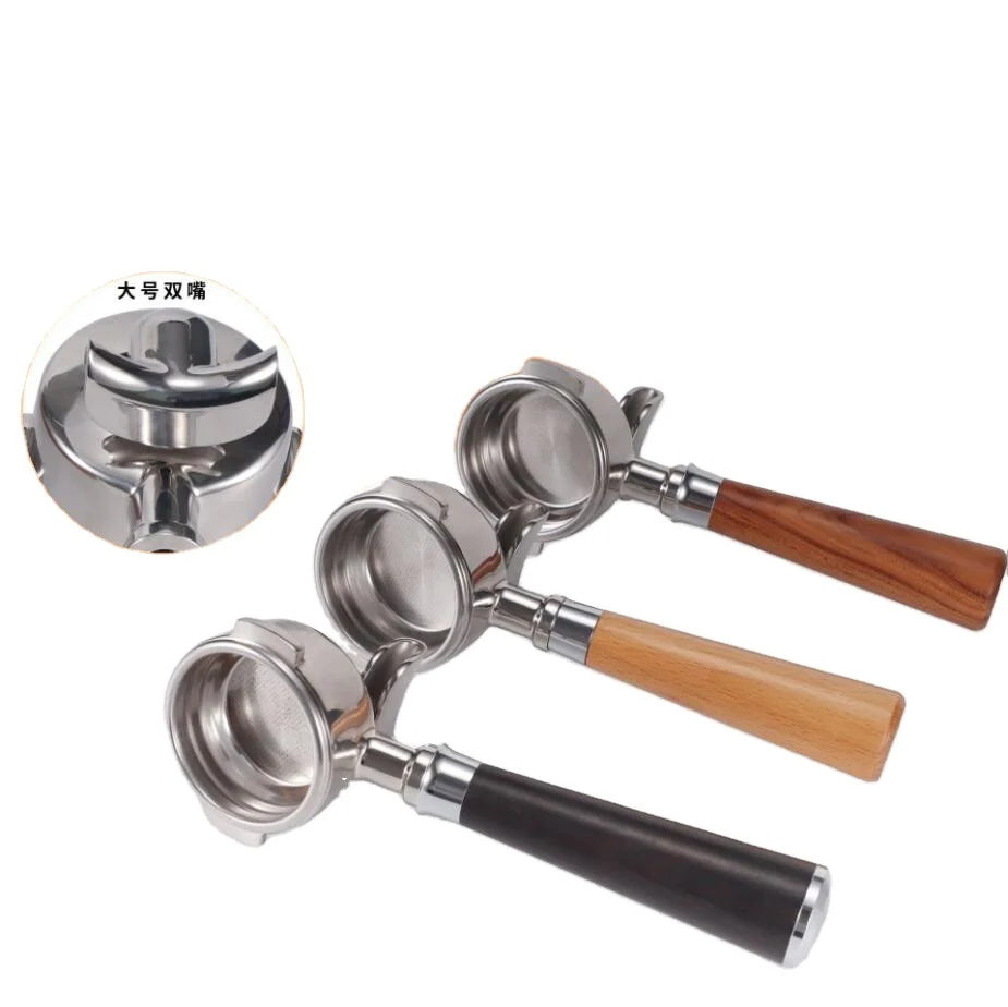 58mm Stainless Steel Coffee Machine Bottomless Filter Holder Portafilter for Rocket Expobar Double Mouth E61 Universal