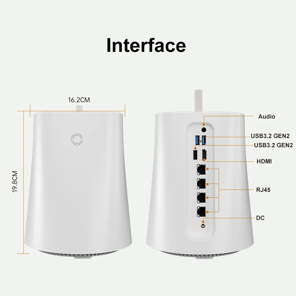 HelorPC AMD Intel NAS Mini PC 300U R7 5700U N100 2 Ethernet 4 LAN RJ45 MINIPC Computer Pfsense Desktop Linux Firewall Router
