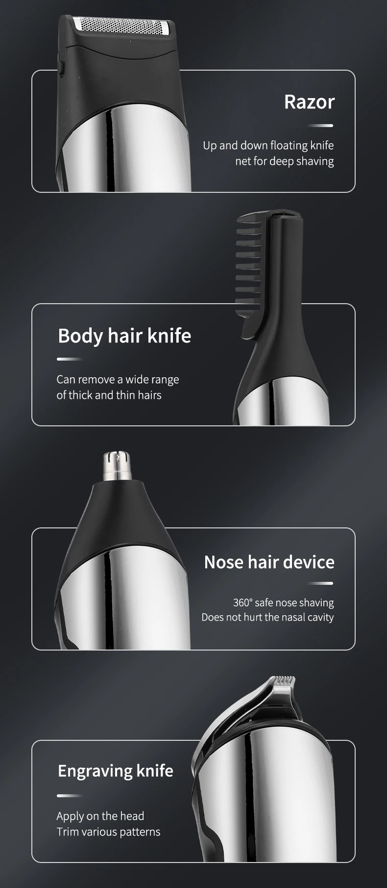 Xiaomi-Youpin Hair Clippers Set, barbeiro profissional à