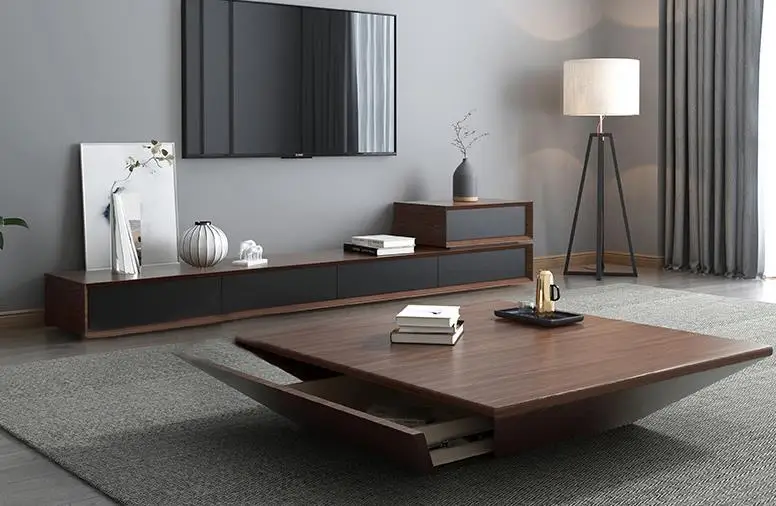 Square Coffee Table Tv Combination Living Room Modern Tv Stand