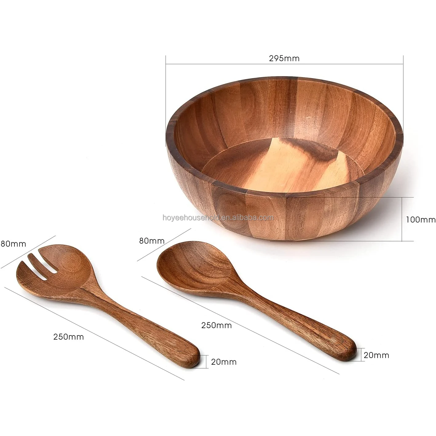 Big Wooden Salad Bowl Acacia Wood Salad Bowls Set Large Salad Mixing