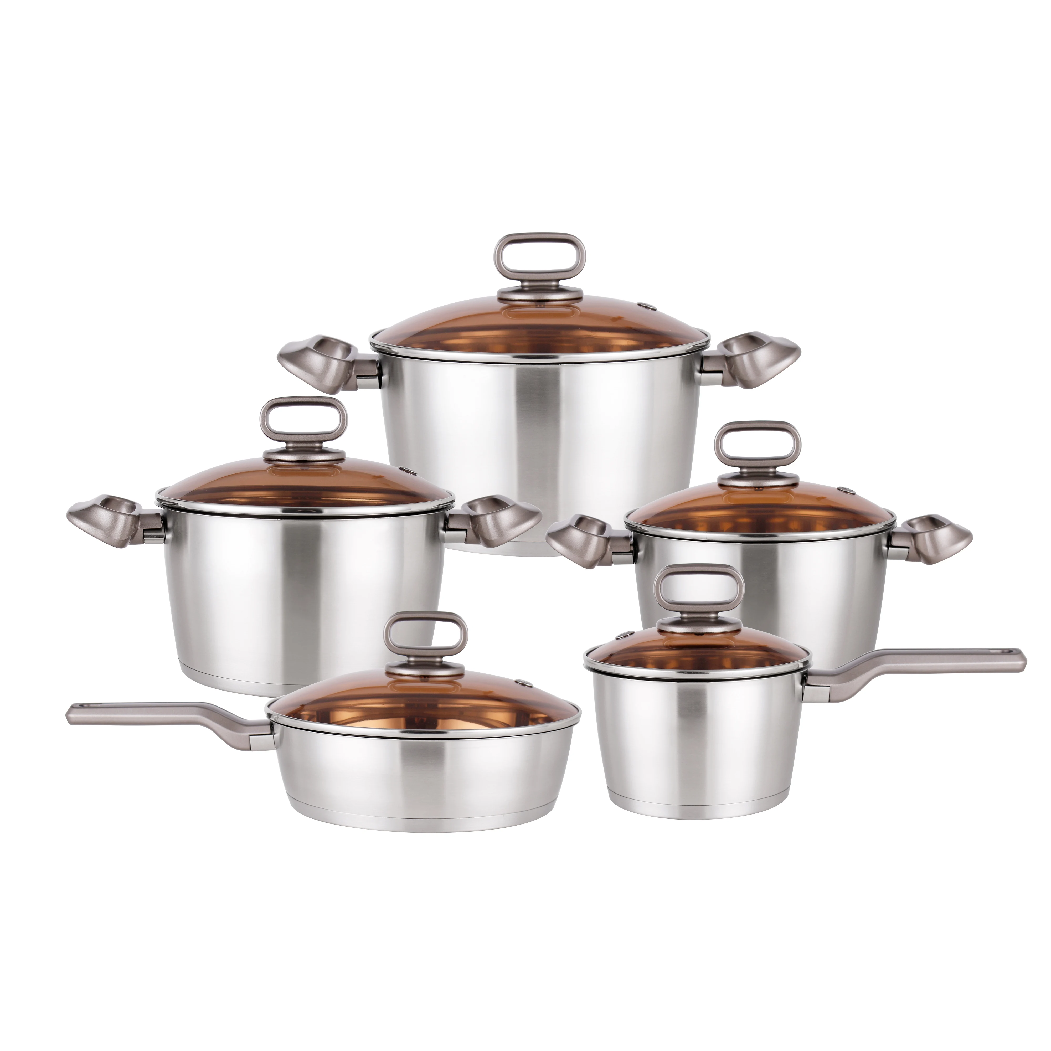 New 10pcs Cookware Set Pot And Pan Set Sandwich Bottom Stainless Steel Cookware Buy 10pcs Cookware Set Sandwich Bottom Stainless Steel Cookware Pot And Pan Set Product On Alibaba Com