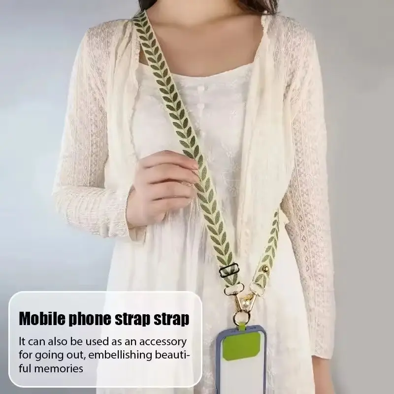 product laudtec adjustable long anti lost crossbody mobile phone lanyard with neck cord clip pearl hanging ornaments card holder-7
