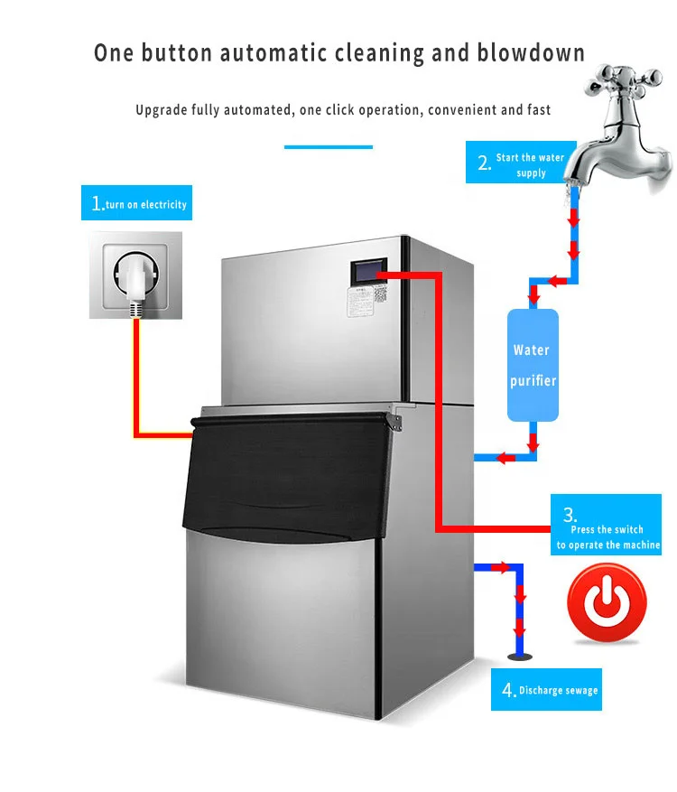 1000P  Explosion Commercial Cube Block Ice Maker Automatic Ice Machine in China