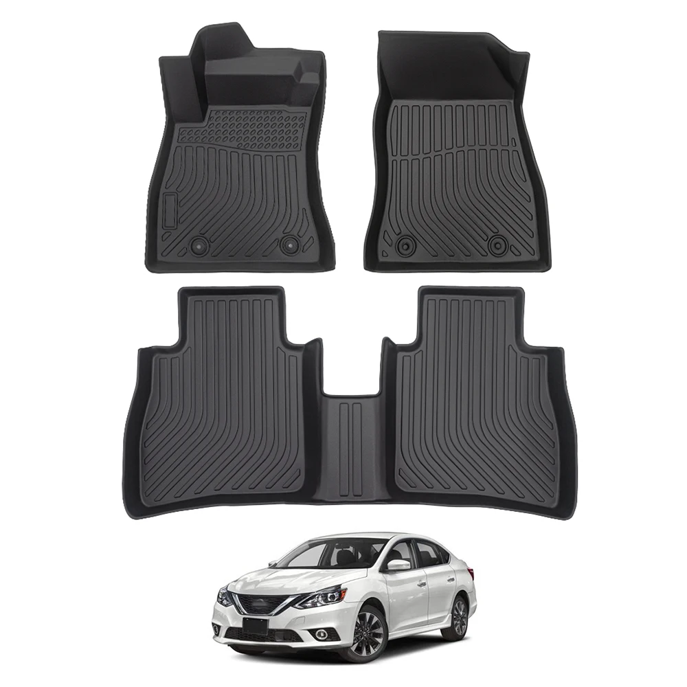 Binmotor-Floor Mats & Cargo Liner Set For Nissan Sentra 2014-2019, All Weather Car Floor Mat For Nissan Sentra Accessories, Rubber Mats TPE Car Liners For Nissan Sentra Trunk Liner Trunk Mat