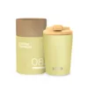 Yellow flip lid coffee cup