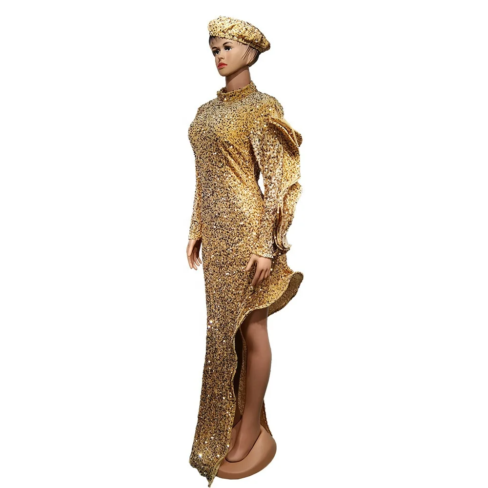 gold dresses for women Embellished Fishtail Maxi Dress in Gold - 6 main image 0