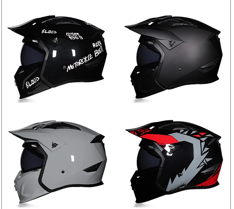 Summer Motorcycle Helmet Men's And Women's Vintage Street Fighter