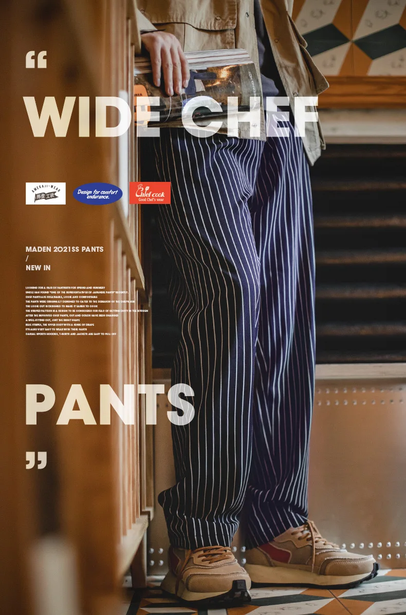 Maden-pantalones De Chef Clásicos Japoneses Para Hombre,Pantalón Informal  De Rayas Teñidas De Hilo - Buy Rayas Pantalones Para Los Hombres,Gran Chef  Pantalones,Teñido De Rayas Pantalones Product on Alibaba.com