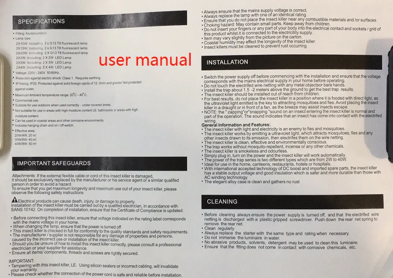 user manual