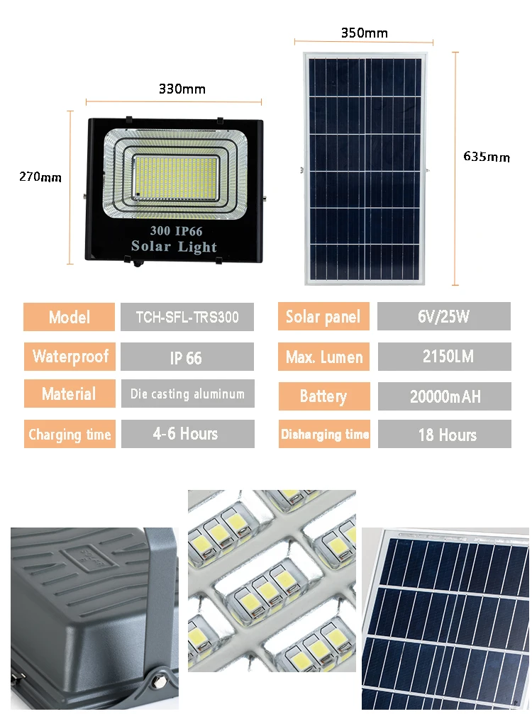 High power led flood light ip65 waterproof 40w 60w 100w 200w 300w solar led flood light reflector led