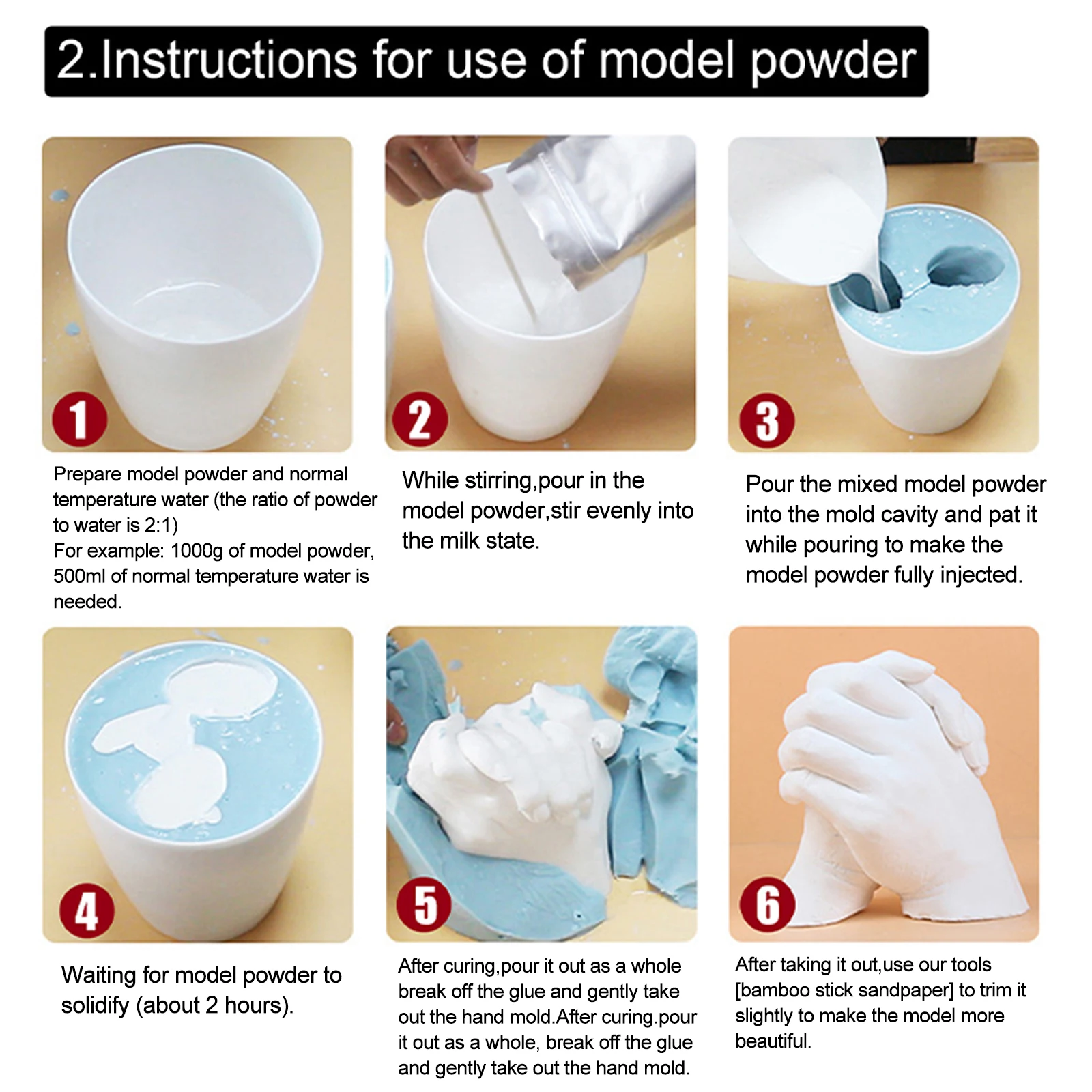 Eelhoe Diy For Love Hand Printing Mold Plaster Casting Kit Hand Mold