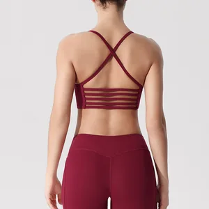 TOPKO Yoga Bra Shock-absorbing Slim Shoulder Straps Beautiful Back Sports Bra for Women