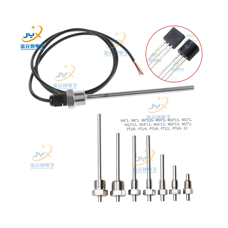Ds18b20 Dallas 2m 3 Wire Ds18b20 Temperature Sensor With Screw Thread