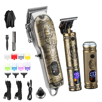 Professional hair tremar cordless rotary Shaver Beard trimmer 0mm Men Machine portable Barber hair cutting clippers sets for men