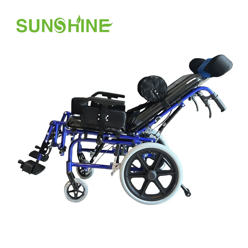 WH964 Steel Manual Multi-Adjustable Wheelchair for Pediatric Hospitals Disabled Patients with Cerebral Palsy