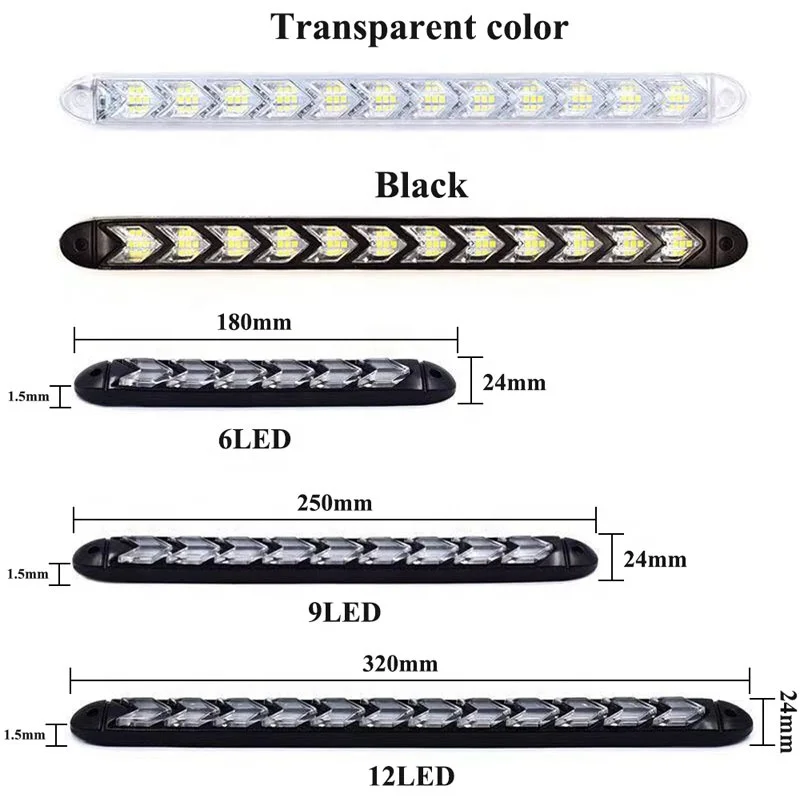 Universal Waterproof LED Daytime Running Light (DRL) New Sequential Flow Yellow Turn Signal with White Highlight Headlight Strip