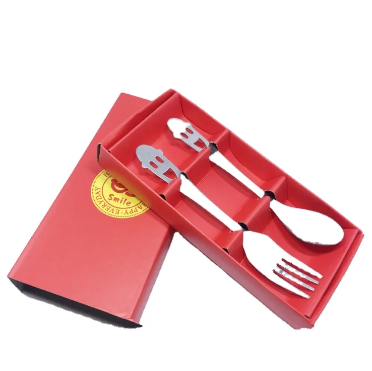 Gift box smile Stainless Steel Spoon Chinese Style Type Tableware Chopsticks Set 