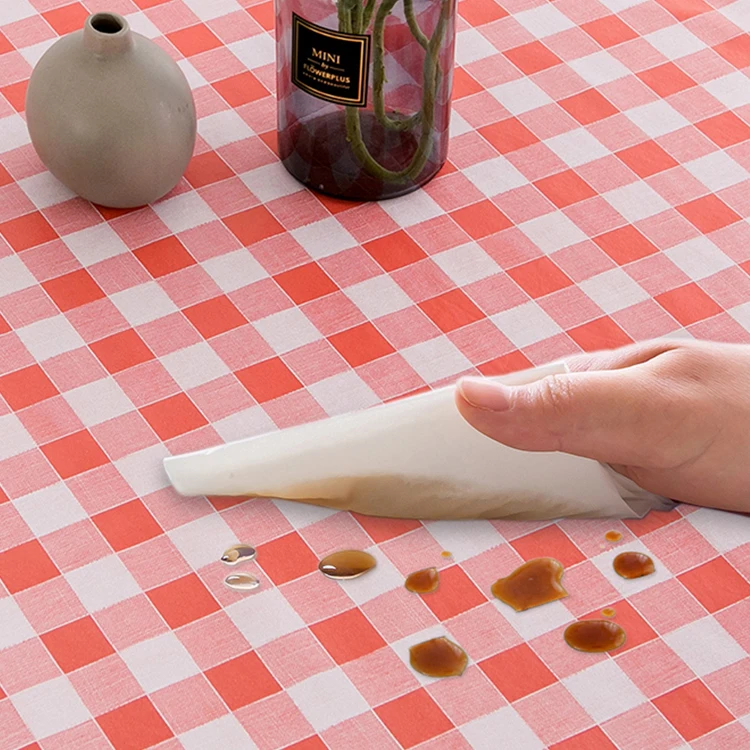Red pink Coffee Eco-friendly Wholesale White Gingham Table Cloth Tablecloth Custom Printed Table Cloth