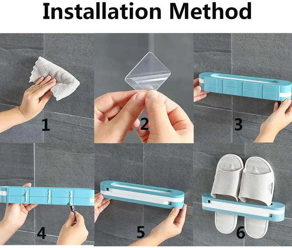 Bathroom Rack Wall Mounted Shoe Organizer Rack Folding Shoe Hanger Storage Holder for Bedroom Shower Room 3 in 1 Shoe Rack