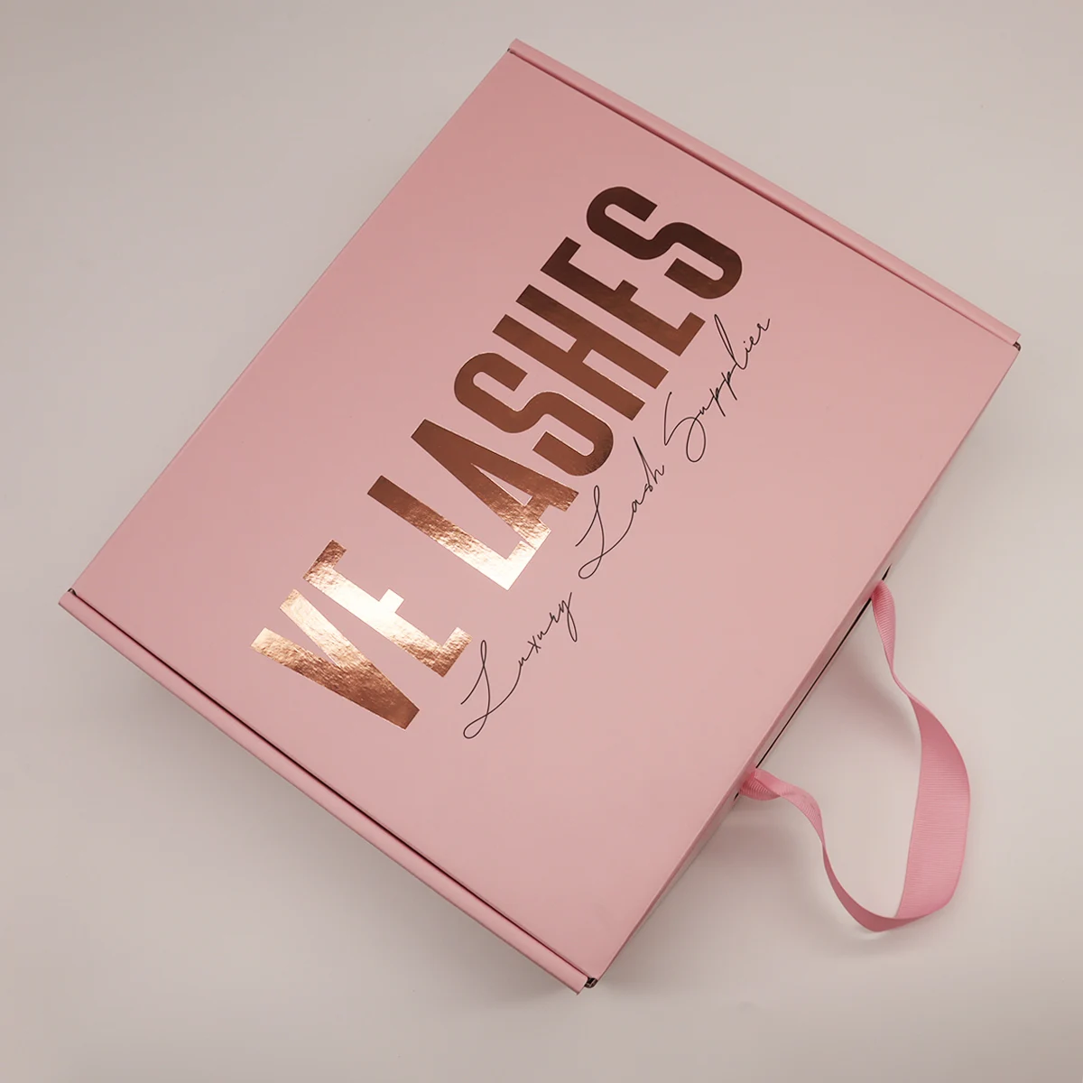 Pink Packing Boxes Cardboard Recyclable Corrugated Mailers Printing Custom Size Logo Cosmetic Shoe Hat Shipping Box with Handle