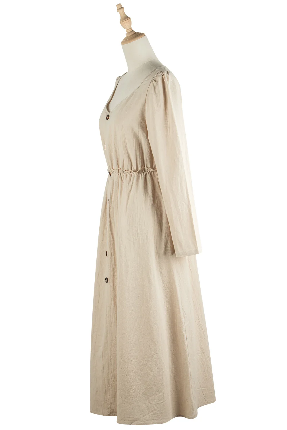 2023 Long Sleeve V-neck Ruffled Women Elegant Solid Dresses Lady Maxi ...