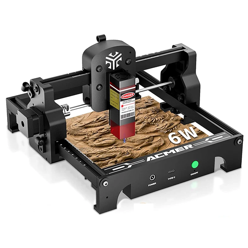 ACMER S1 6000mWレーザー彫刻機初心者用木版加工ミニマシン用DIY