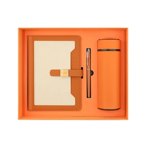 2026 Custom Logo Printed Weekly Daily Planners Business Gift Box Set Promotional Vacuum Bottle Notebook and Pen for Christmas