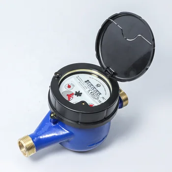 Residential Multi-Jet Semi-Dry Liquid filled Type Class C R160 Water Meter with Brass body HRI High Accuracy