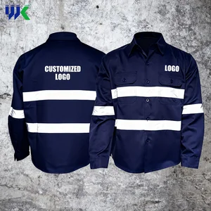 TC65/35 Polyester Cotton Work Shirts Reflective Safety Work Wear With Construction Breathable Working Shirts
