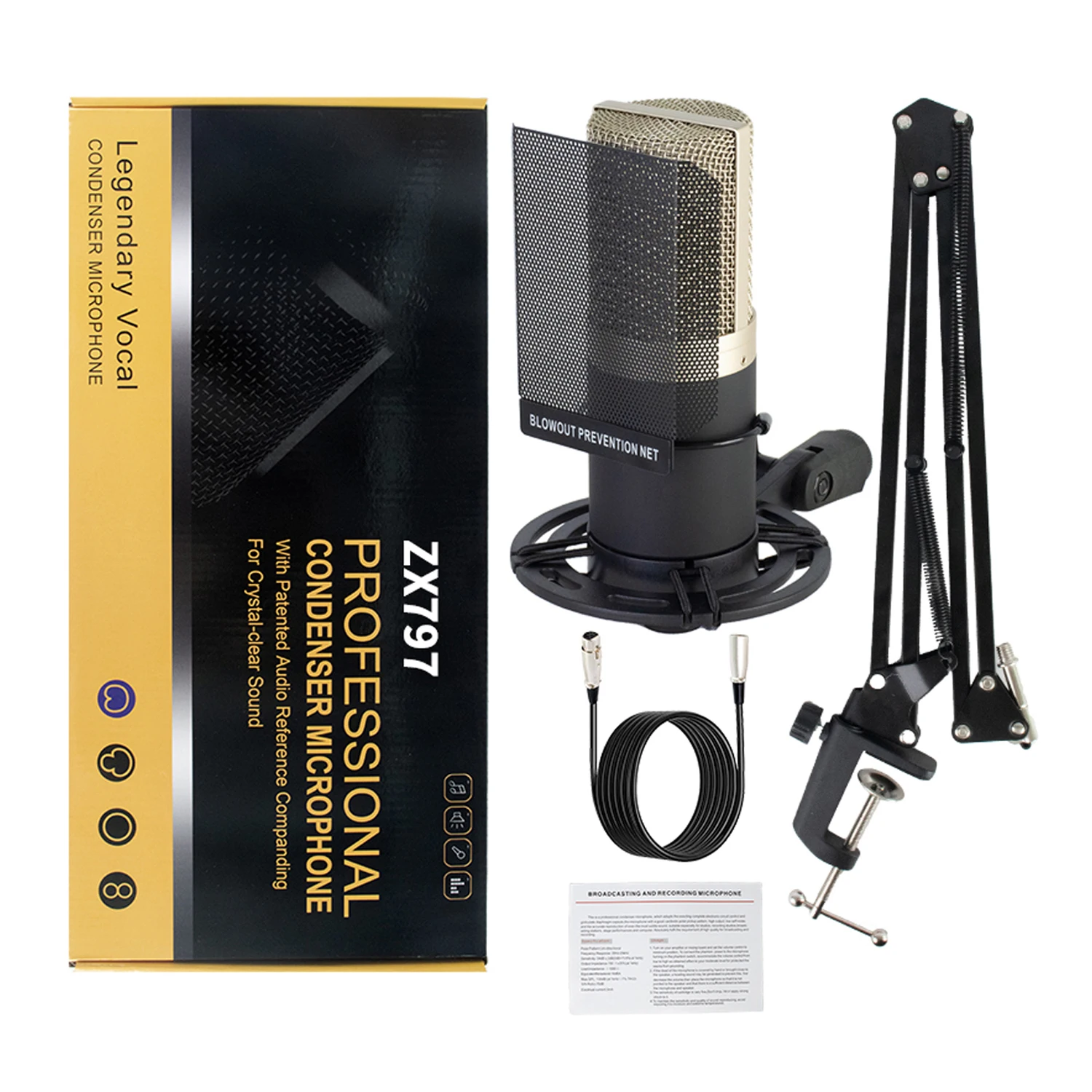 GAM-ZX797 Condenser Microphone - Pro Recording Studio Kit