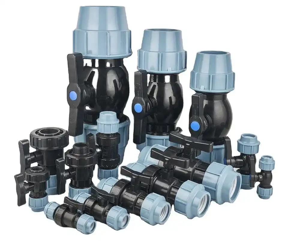 PN16 PN10 HDPE Plastic Pipe Valves Elbow Tee End Fittings Made in China for Agricultural Irrigation System Ground Use