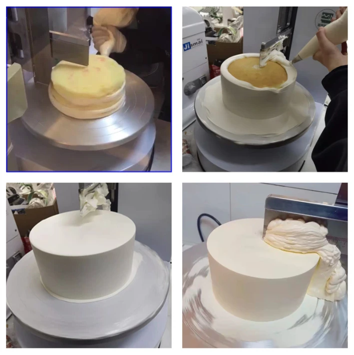 Automatic Round Cake Spreading Machine Cake Cream Coating Decorating Smoothing Machine Cake Making Machine