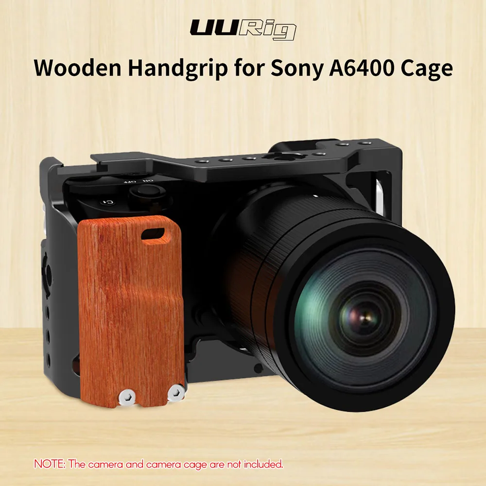 UURIG R009 Wooden Handgrip Rig for A6400 A6300 Camera Cage
